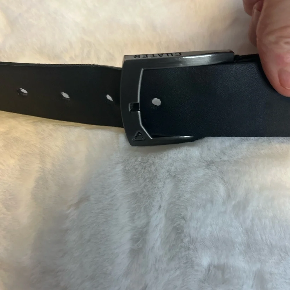 Cuater TravisMathew Black Leather Belt Golf Casual Matte Buckle w38